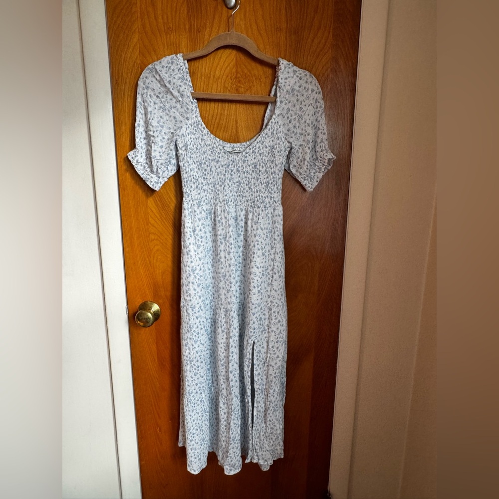 Abercrombie Blue Floral Midi Dress with slit